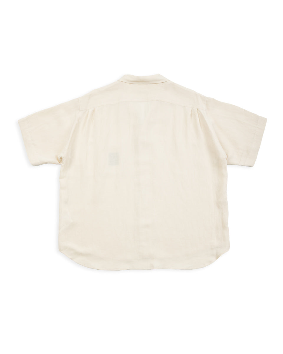 Gorsch Bamboo Linen Open Collar Short Sleeve Shirt - Beige - Standard & Strange