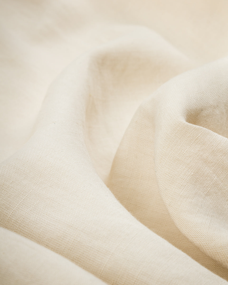 Gorsch Bamboo Linen Open Collar Short Sleeve Shirt - Beige - Standard & Strange