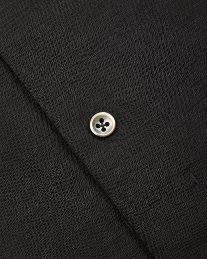 Gorsch Bamboo Linen Open Collar Short Sleeve Shirt - Black - Standard & Strange