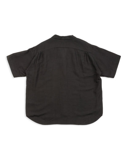 Gorsch Bamboo Linen Open Collar Short Sleeve Shirt - Black - Standard & Strange