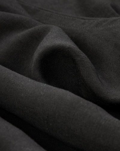 Gorsch Bamboo Linen Open Collar Short Sleeve Shirt - Black - Standard & Strange