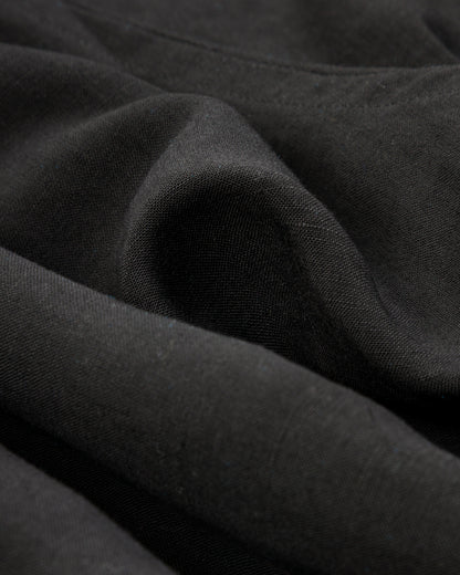 Gorsch Bamboo Linen Open Collar Short Sleeve Shirt - Black - Standard & Strange