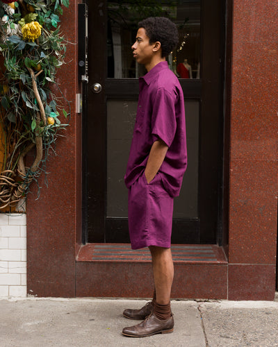 Gorsch Bamboo Linen Shorts - Purple - Standard & Strange