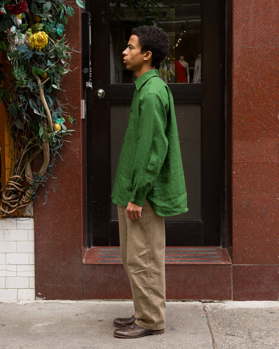 Gorsch Belgian Linen Collar Shirt - Green - Standard & Strange