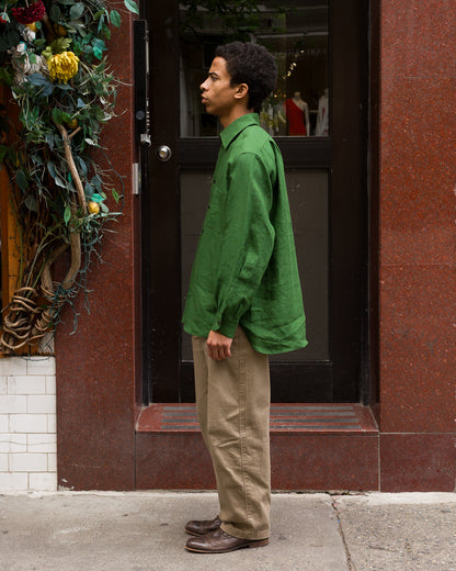 Gorsch Belgian Linen Collar Shirt - Green - Standard & Strange