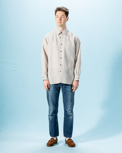 Gorsch Belgian Linen Collar Shirt - Light Grey - Standard & Strange