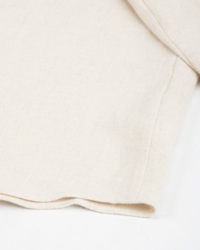 Gorsch Brushed Collar Wide Shirt - Off White Linen/Wool - Standard & Strange