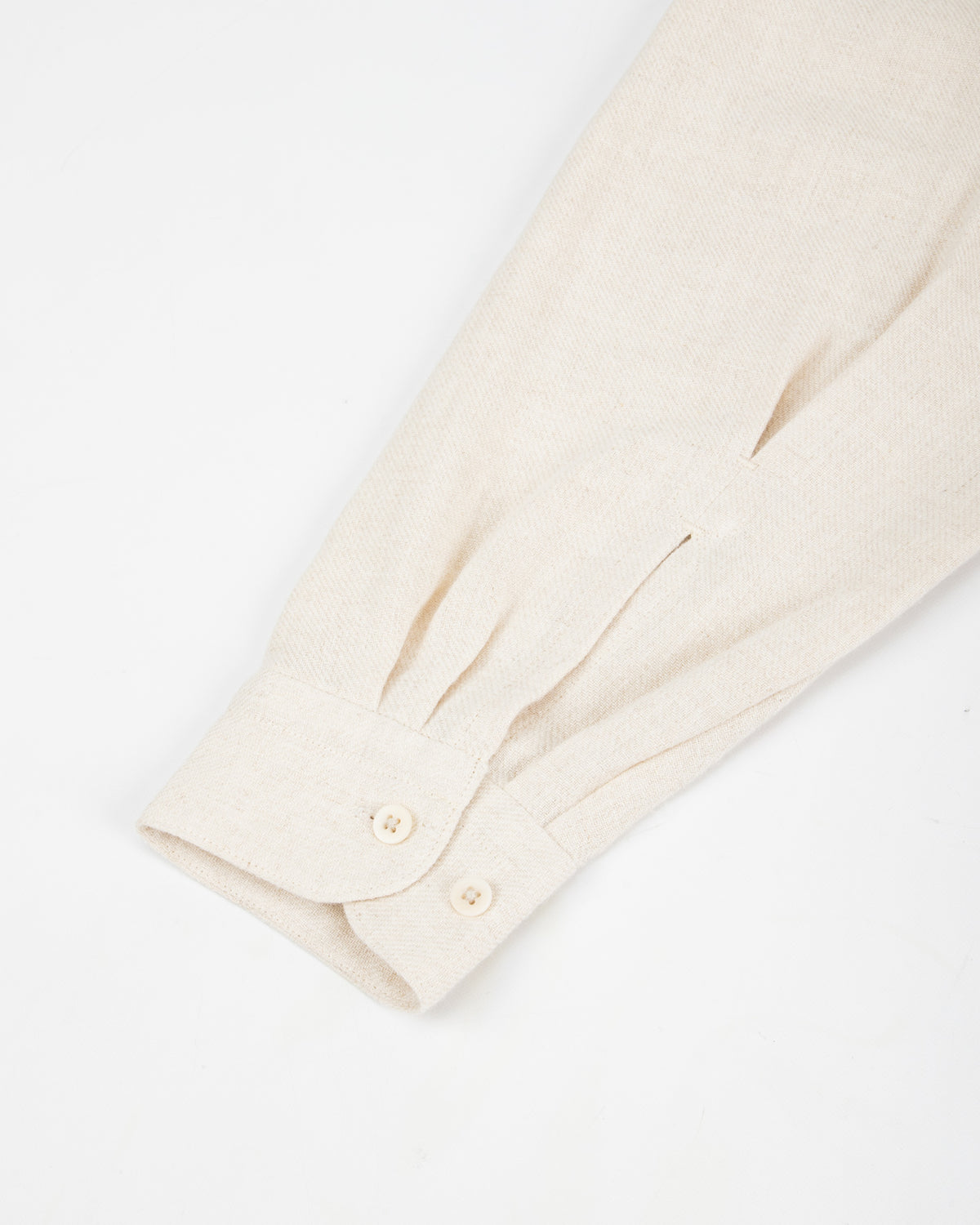 Gorsch Brushed Collar Wide Shirt - Off White Linen/Wool - Standard & Strange