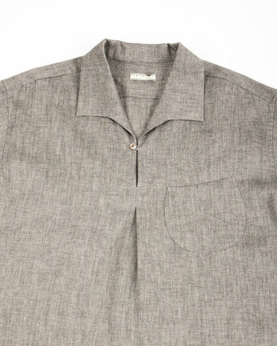 Gorsch Capri Short Sleeve Open Pullover Shirt - Dark Grey Yak Mix - Standard & Strange