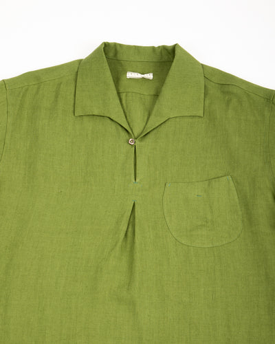 Gorsch Capri Short Sleeve Pullover Shirt - Olive Green Linen - Standard & Strange