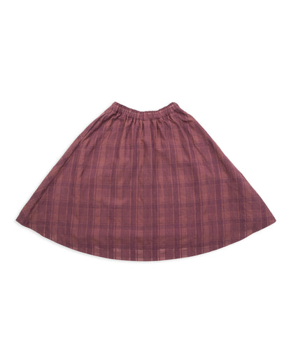 Gorsch Cotton Linen Check Skirt - Brown - Standard & Strange