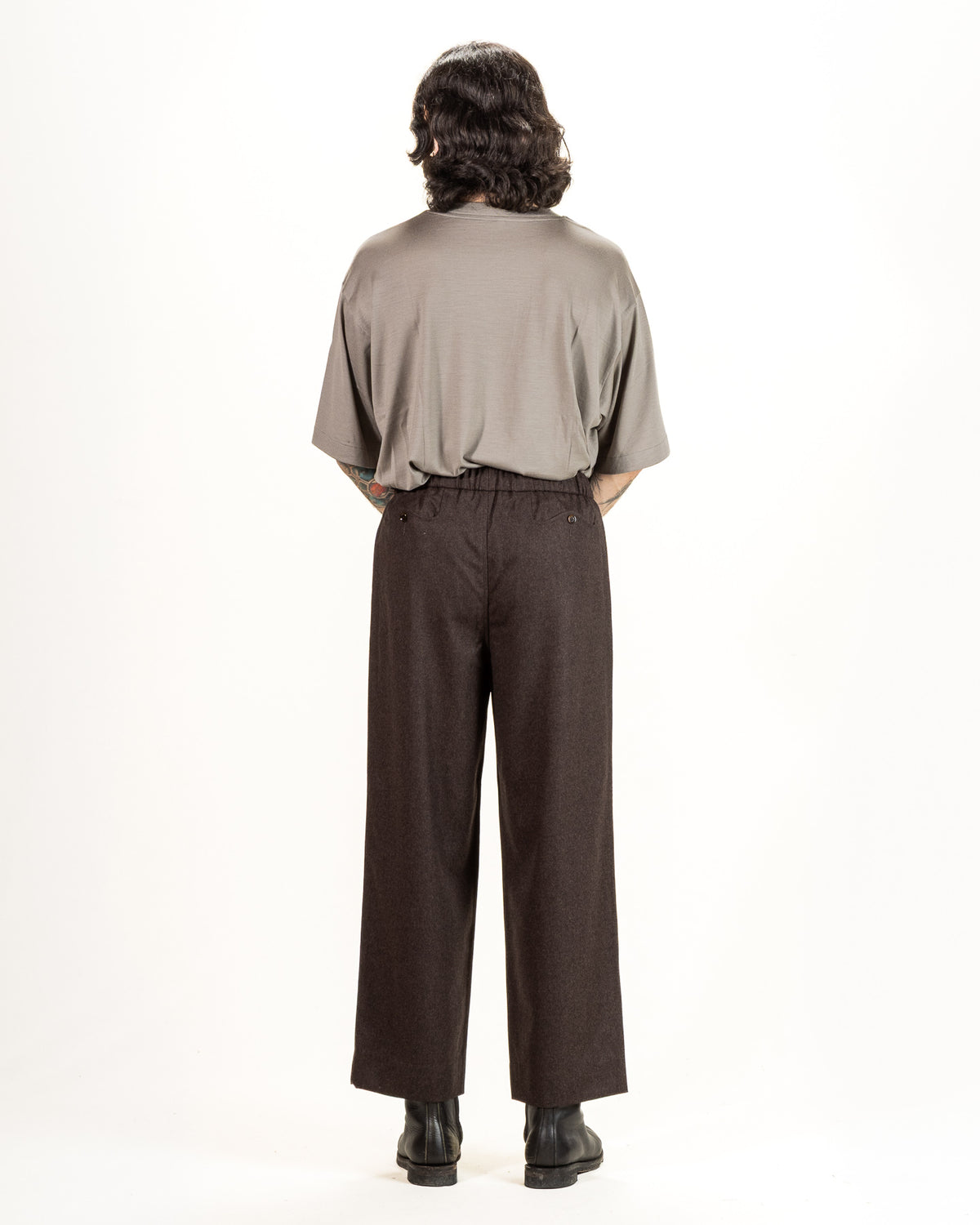 Gorsch Flannel Wool Easy Trousers - Brown - Standard & Strange