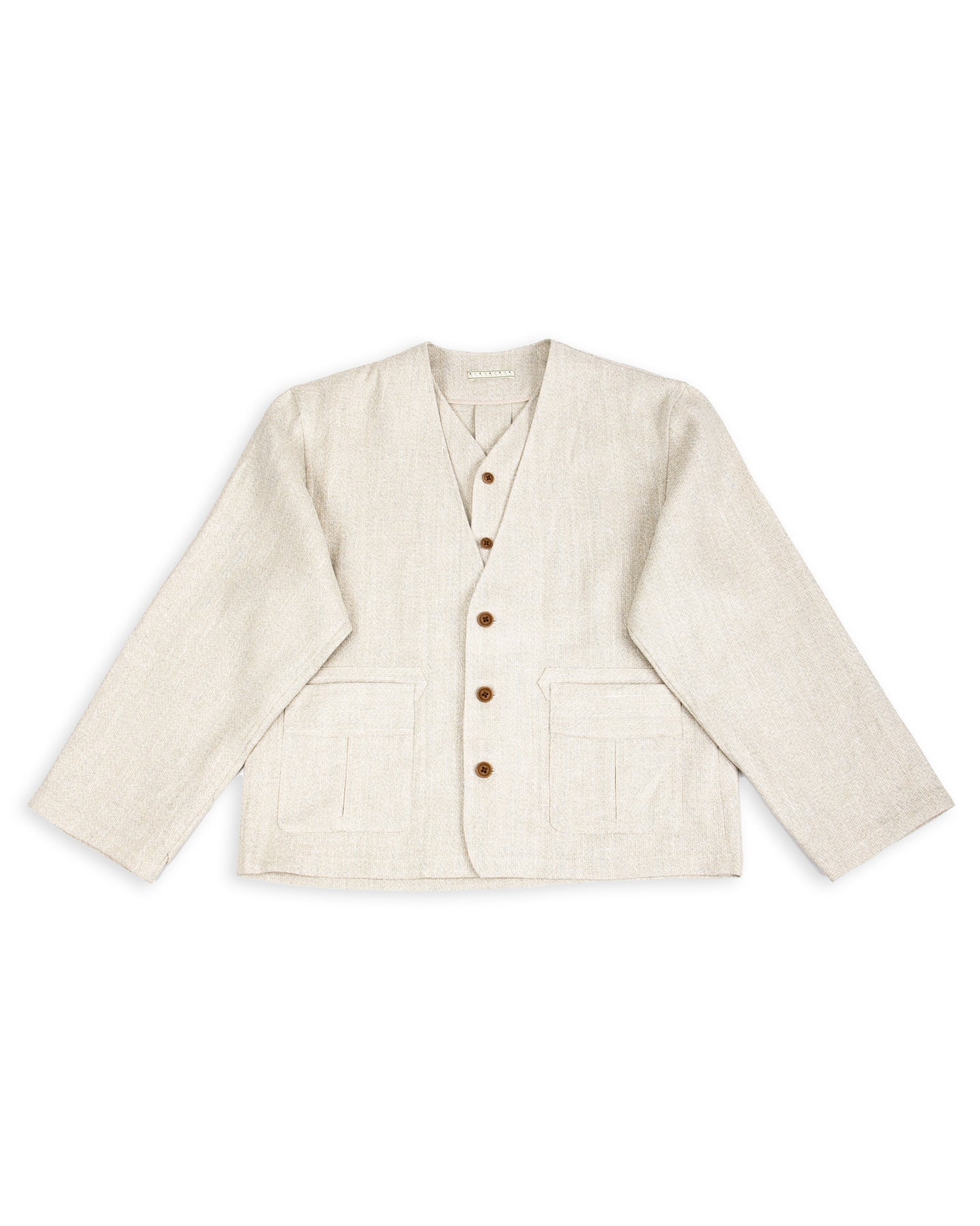 Gorsch Layered Front Jacket - Ivory Linen Tweed - Standard & Strange