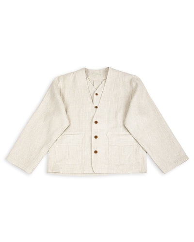 Gorsch Layered Front Jacket - Ivory Linen Tweed - Standard & Strange