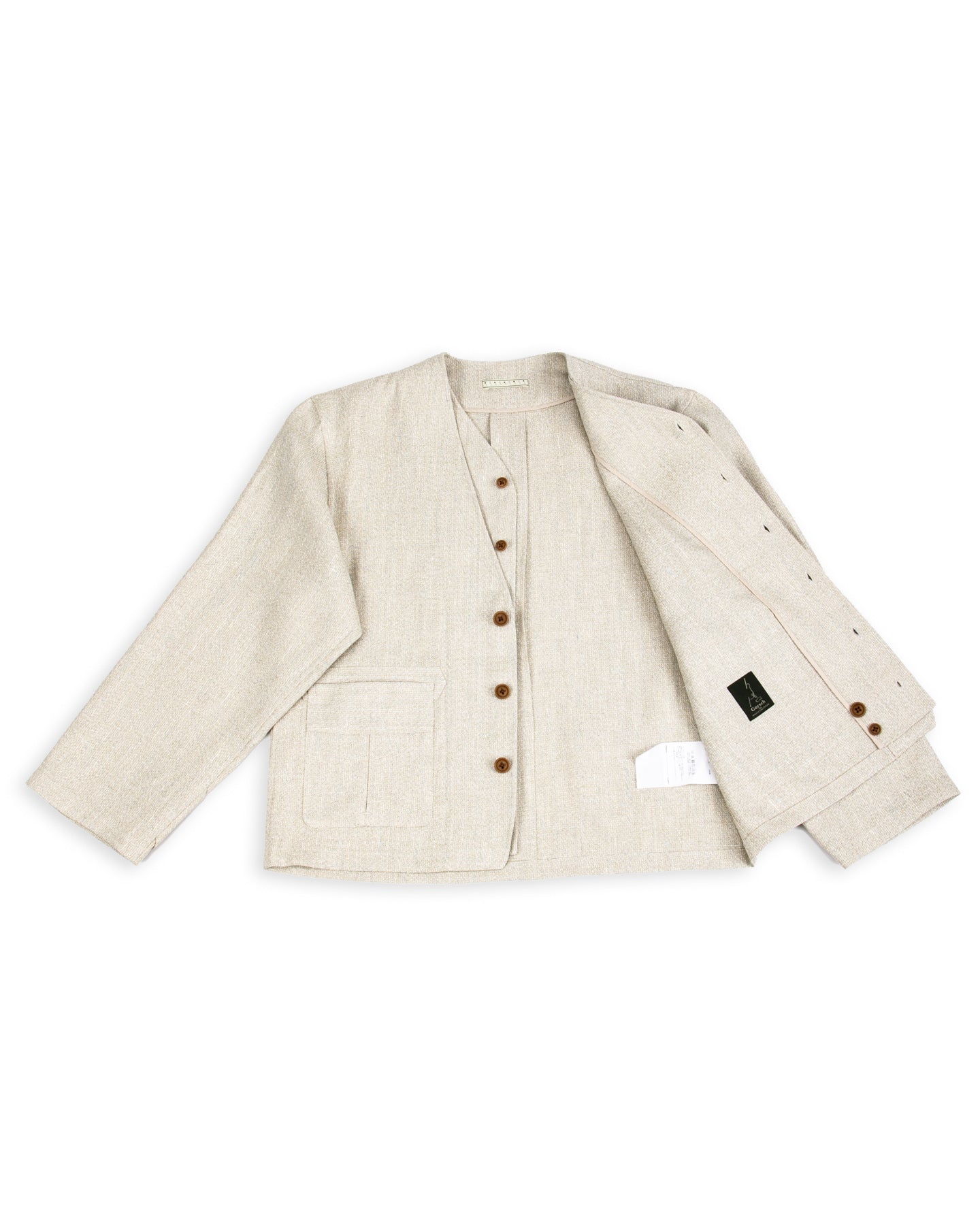 Gorsch Layered Front Jacket - Ivory Linen Tweed - Standard & Strange