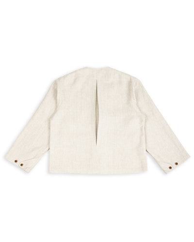 Gorsch Layered Front Jacket - Ivory Linen Tweed - Standard & Strange