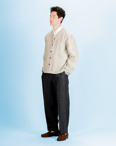 Gorsch Layered Front Jacket - Ivory Linen Tweed - Standard & Strange