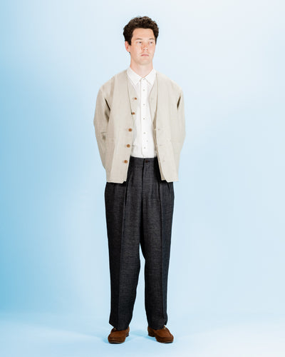 Gorsch Layered Front Jacket - Ivory Linen Tweed - Standard & Strange