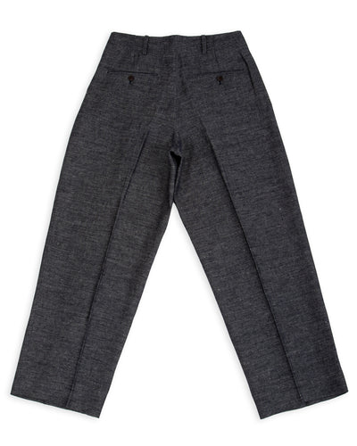 Gorsch Linen 2 Tuck Trousers - Navy/Grey - Standard & Strange