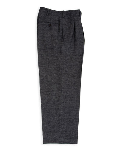 Gorsch Linen 2 Tuck Trousers - Navy/Grey - Standard & Strange