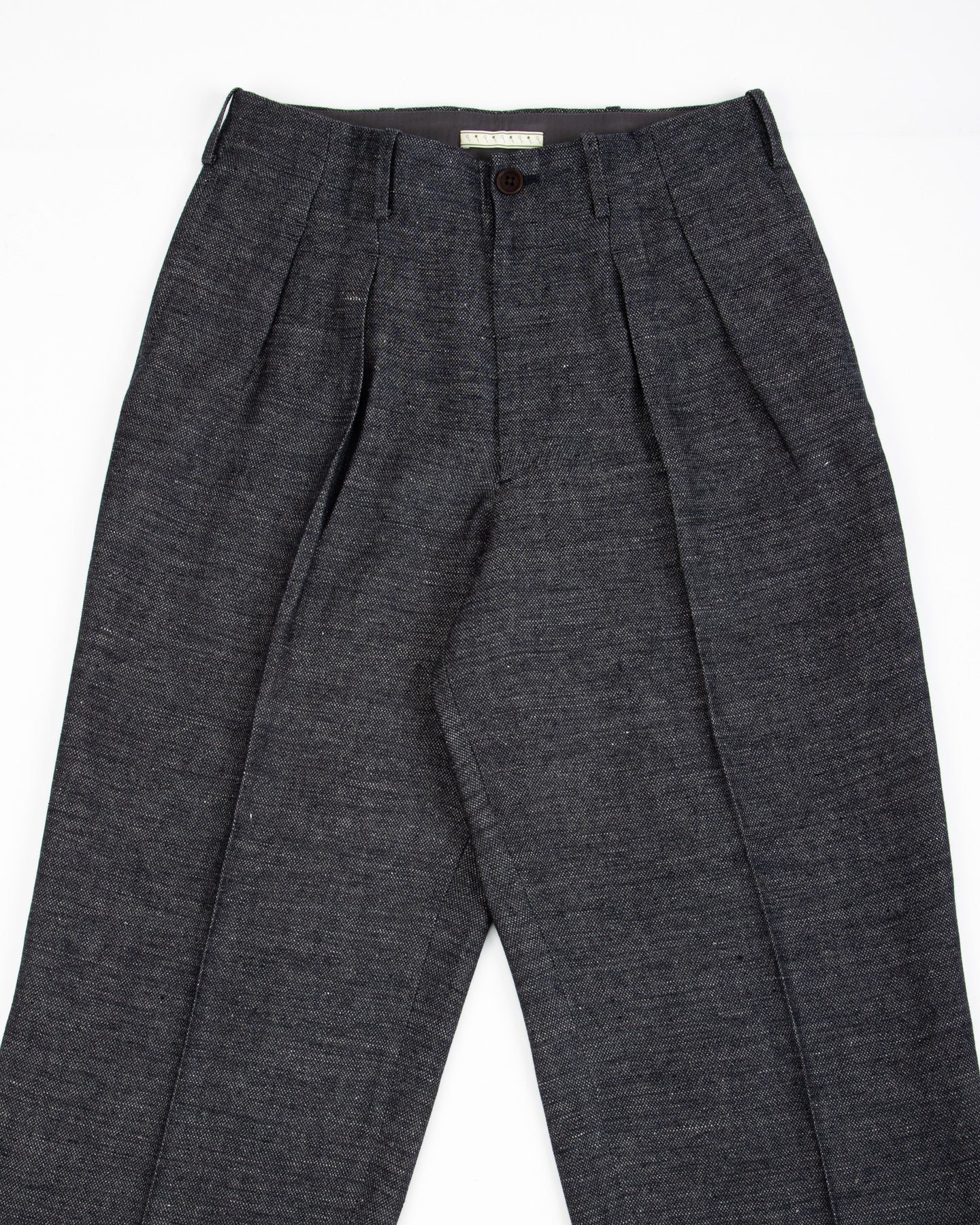 Gorsch Linen 2 Tuck Trousers - Navy/Grey - Standard & Strange