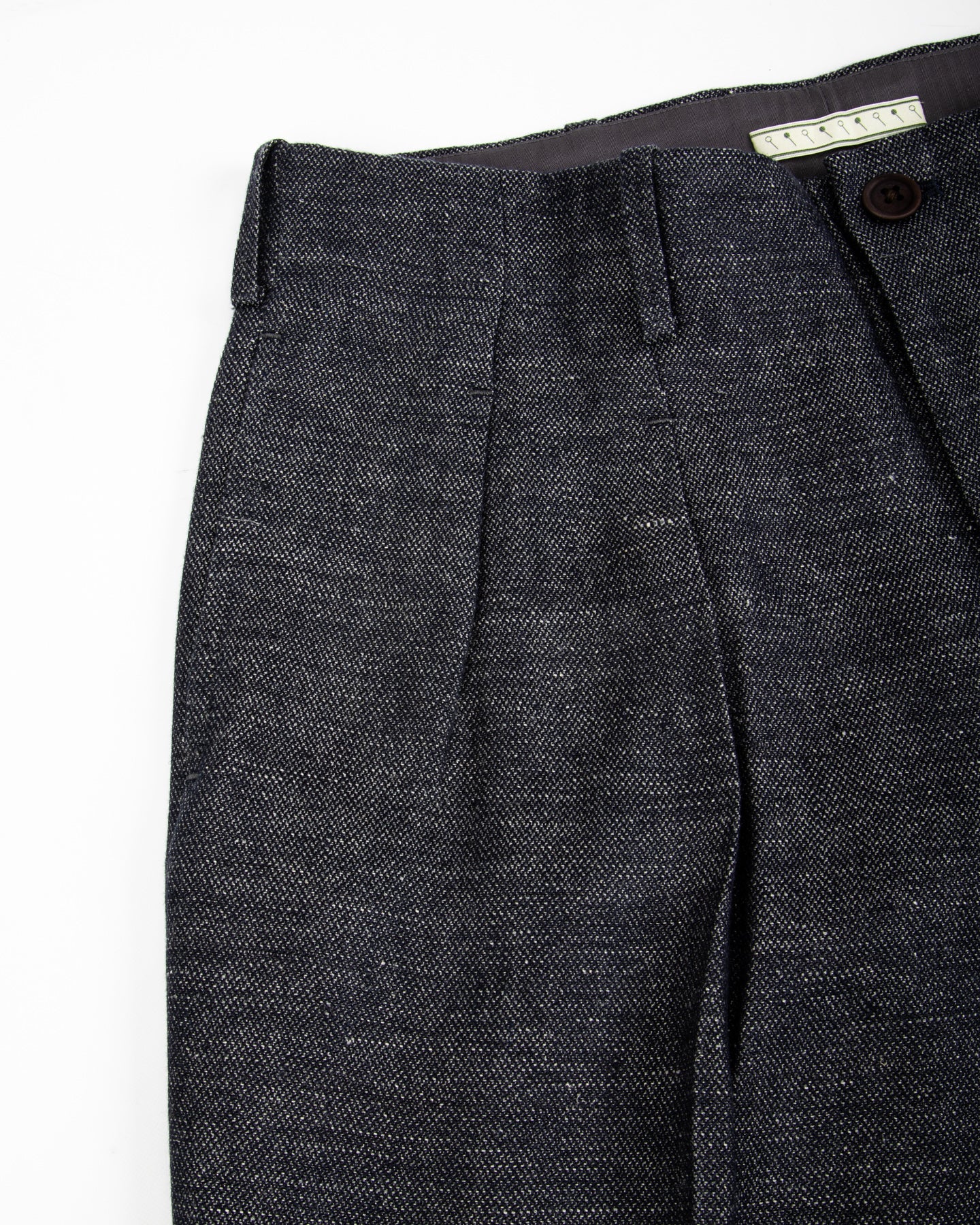 Gorsch Linen 2 Tuck Trousers - Navy/Grey - Standard & Strange