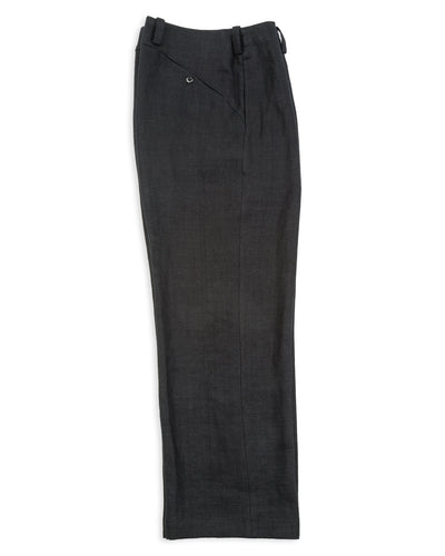 Gorsch Round Yoke Thick Linen Trousers - Black - Standard & Strange