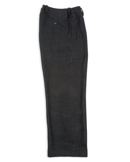 Gorsch Round Yoke Thick Linen Trousers - Black - Standard & Strange