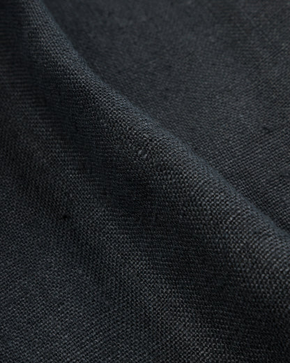 Gorsch Round Yoke Thick Linen Trousers - Black - Standard & Strange