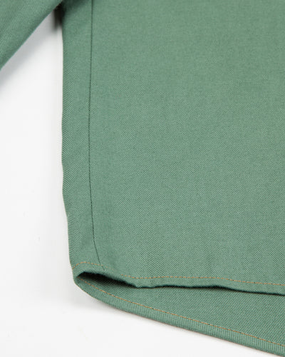 Gorsch Wide Silhouette Open Collar Shirt - Green Cotton Wool - Standard & Strange