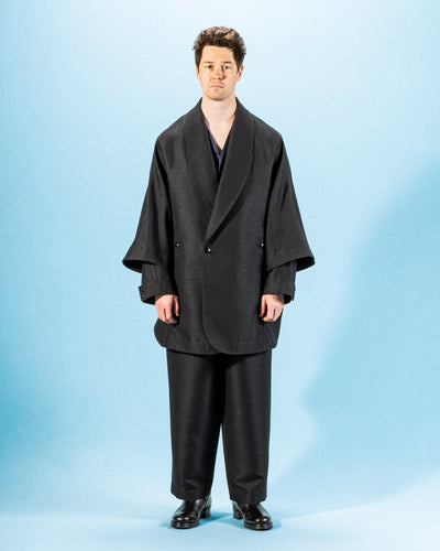 Gorsch Wool Hemp Cape Coat - Black - Standard & Strange