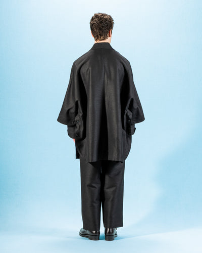 Gorsch Wool Hemp Cape Coat - Black - Standard & Strange