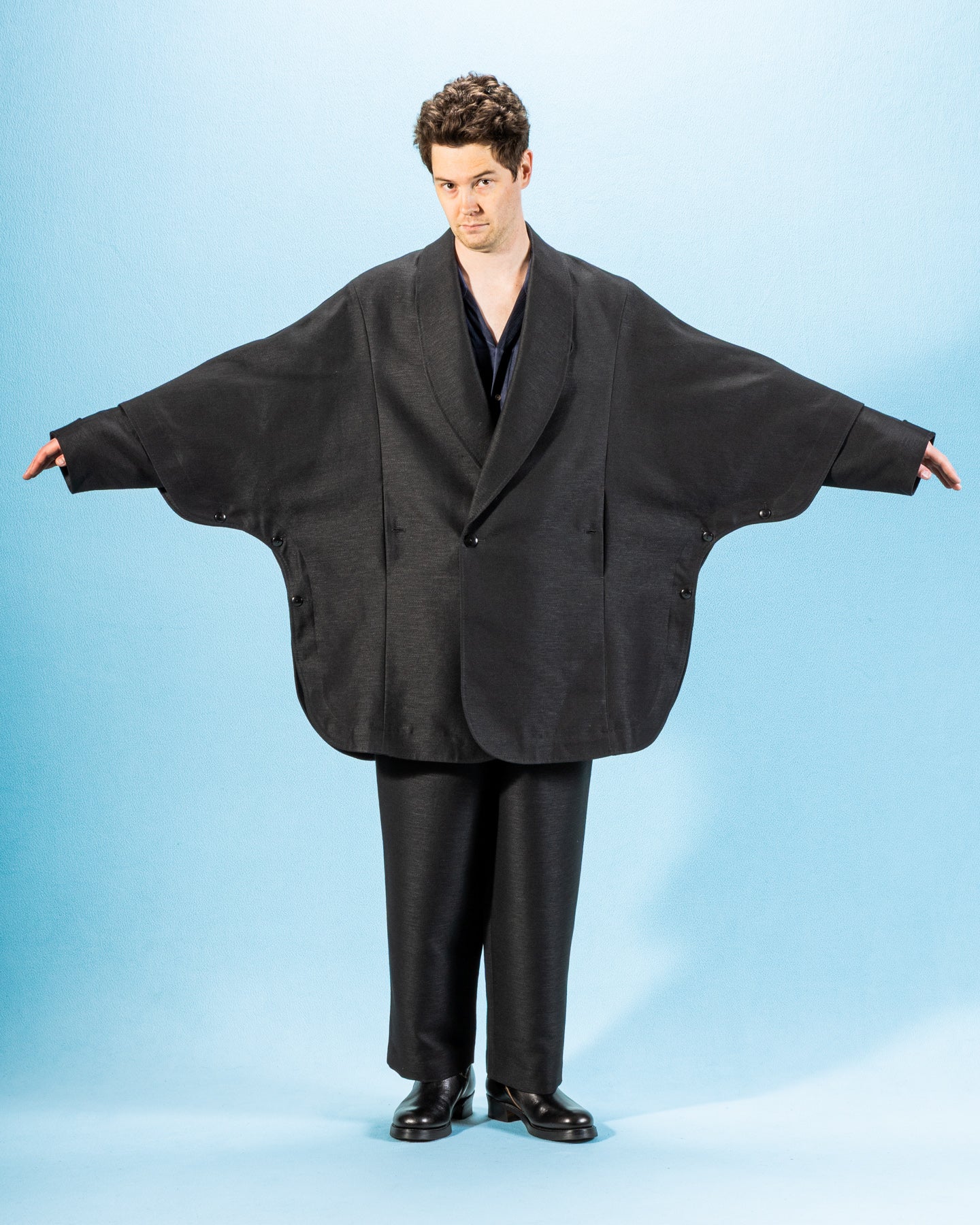 Wool Hemp Cape Coat - Black – Standard & Strange