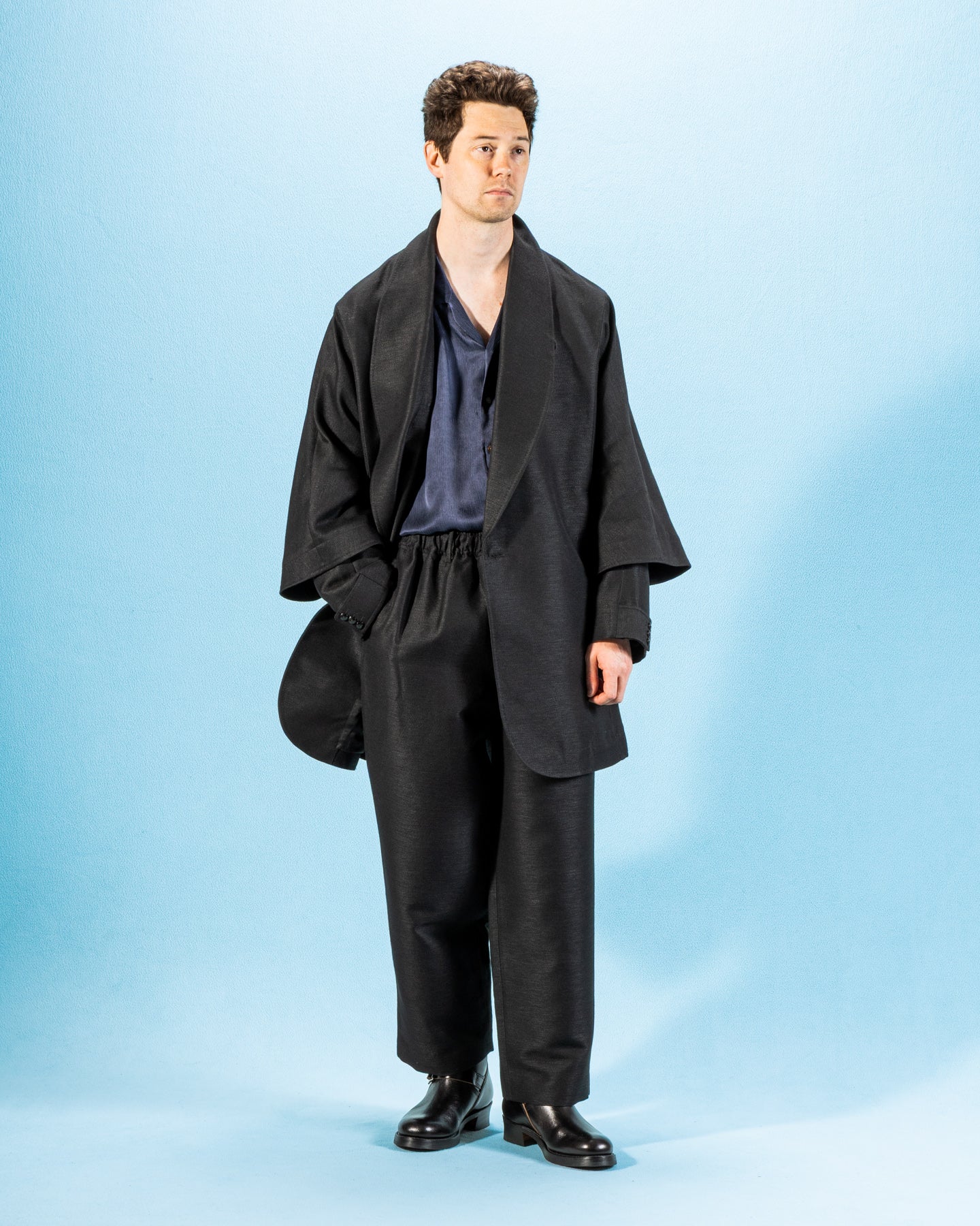 Gorsch Wool Hemp Cape Coat - Black - Standard & Strange