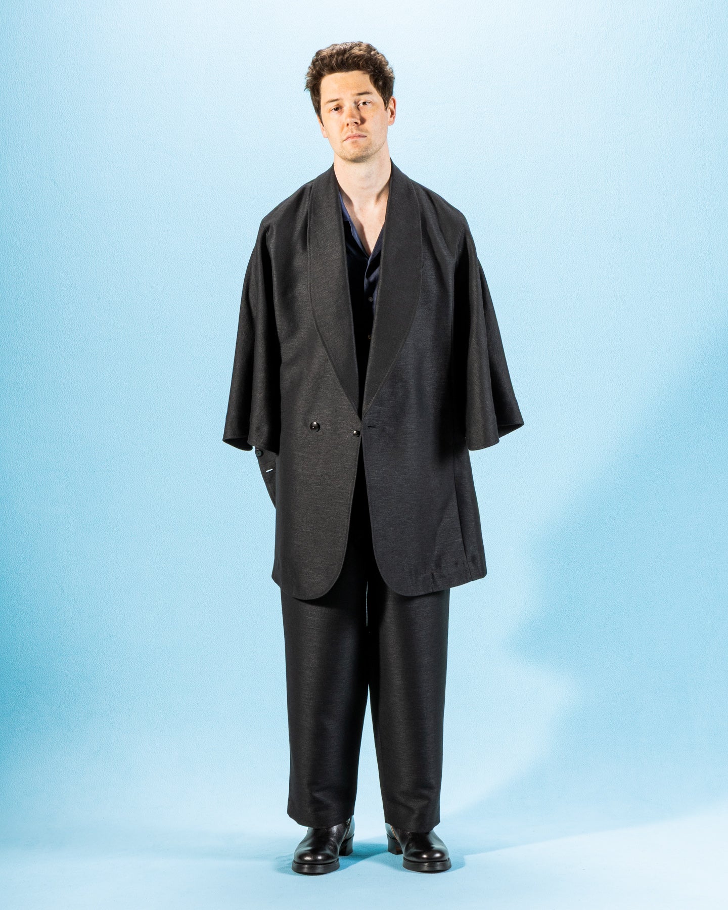 Gorsch Wool Hemp Cape Coat - Black - Standard & Strange