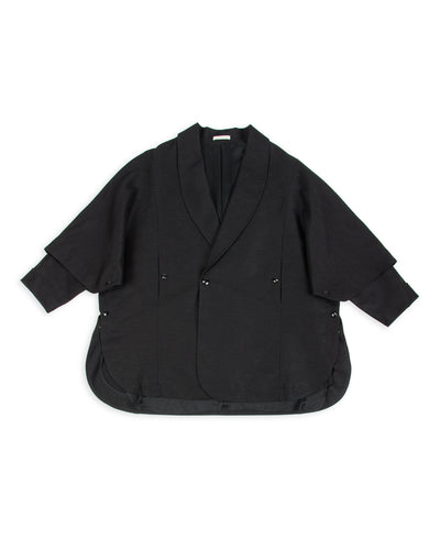 Gorsch Wool Hemp Cape Coat - Black - Standard & Strange