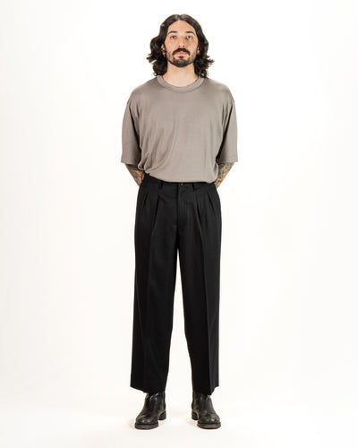 Gorsch Wool Two Tuck Trousers - Black Flannel - Standard & Strange