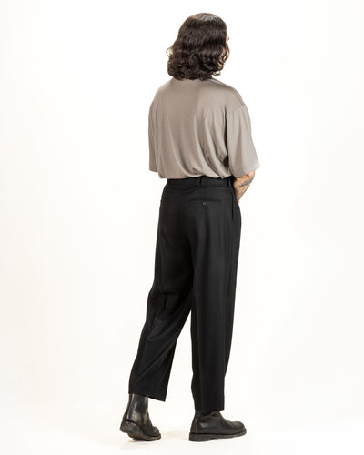 Gorsch Wool Two Tuck Trousers - Black Flannel - Standard & Strange
