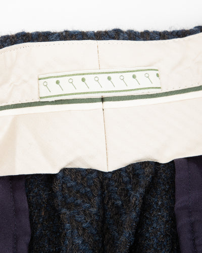 Gorsch Wool Two Tuck Trousers - Navy Dynamic Herringbone - Standard & Strange