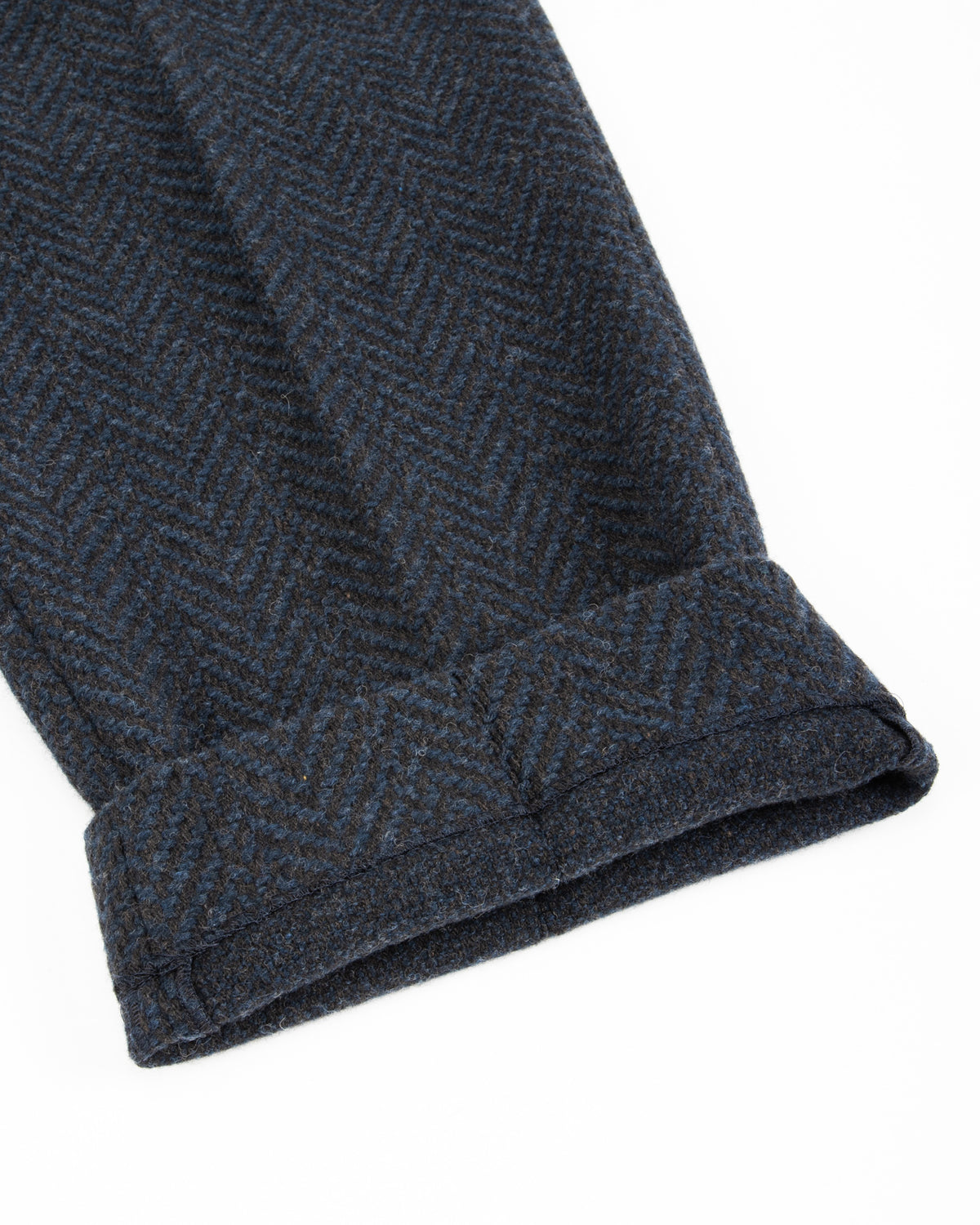 Gorsch Wool Two Tuck Trousers - Navy Dynamic Herringbone - Standard & Strange