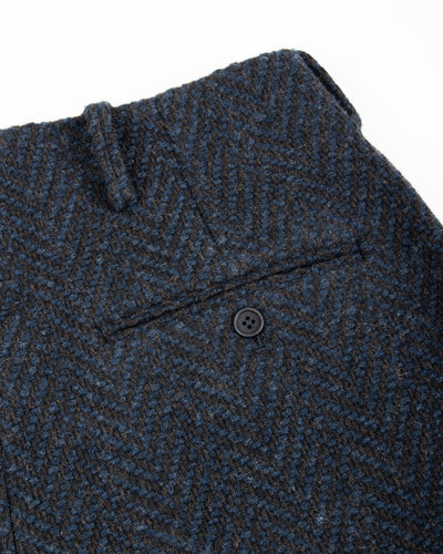 Gorsch Wool Two Tuck Trousers - Navy Dynamic Herringbone - Standard & Strange
