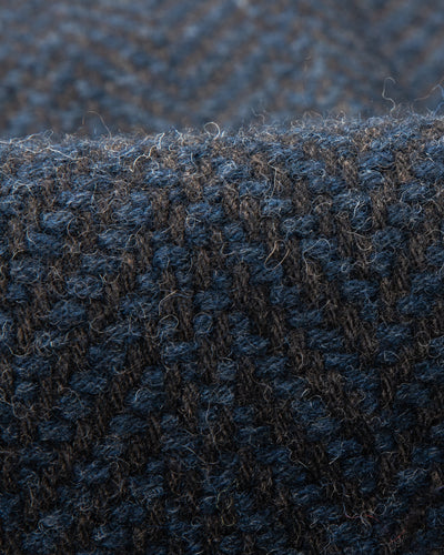 Gorsch Wool Two Tuck Trousers - Navy Dynamic Herringbone - Standard & Strange
