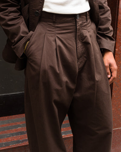 Hansen Andrew Wide Cut Trousers - Coffee Drill - Standard & Strange