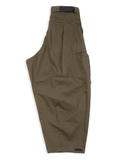 Hansen Benny Super Wide Balloon Trouser - Olive Drill - Standard & Strange