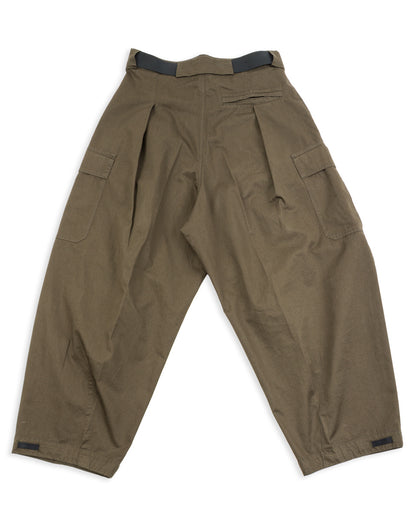 Hansen Benny Super Wide Balloon Trouser - Olive Drill - Standard & Strange