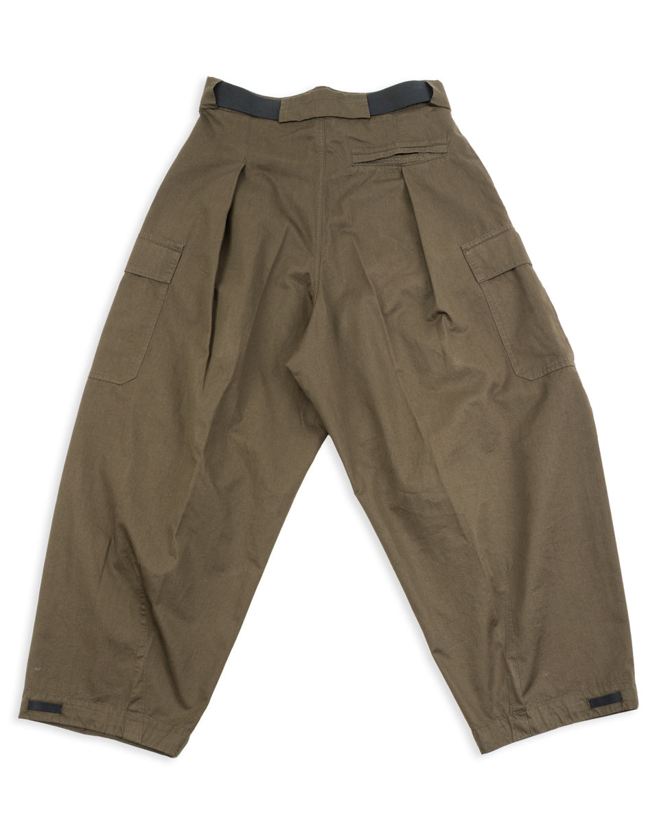 Hansen Benny Super Wide Balloon Trouser - Olive Drill - Standard & Strange