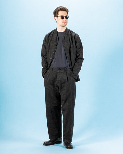 Hansen Bobby Wide Pleated Trousers - Black Flowers - Standard & Strange