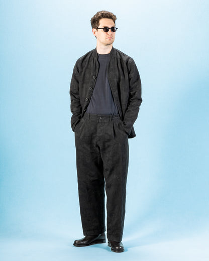 Hansen Bobby Wide Pleated Trousers - Black Flowers - Standard & Strange