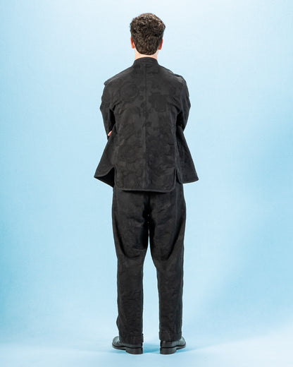 Hansen Bobby Wide Pleated Trousers - Black Flowers - Standard & Strange