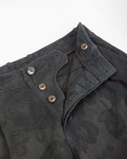 Hansen Bobby Wide Pleated Trousers - Black Flowers - Standard & Strange